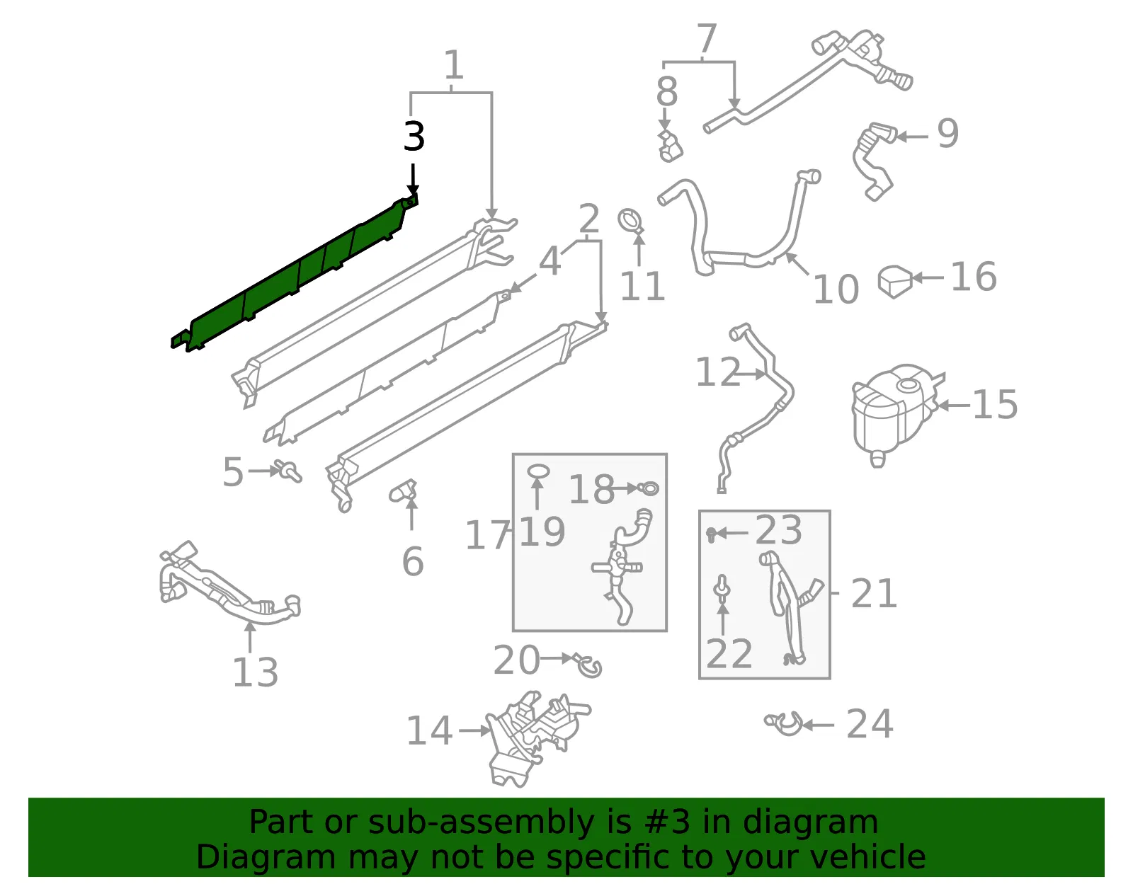 Radiator Support Splash Shield - Ford (ml3z8349a) - view 3