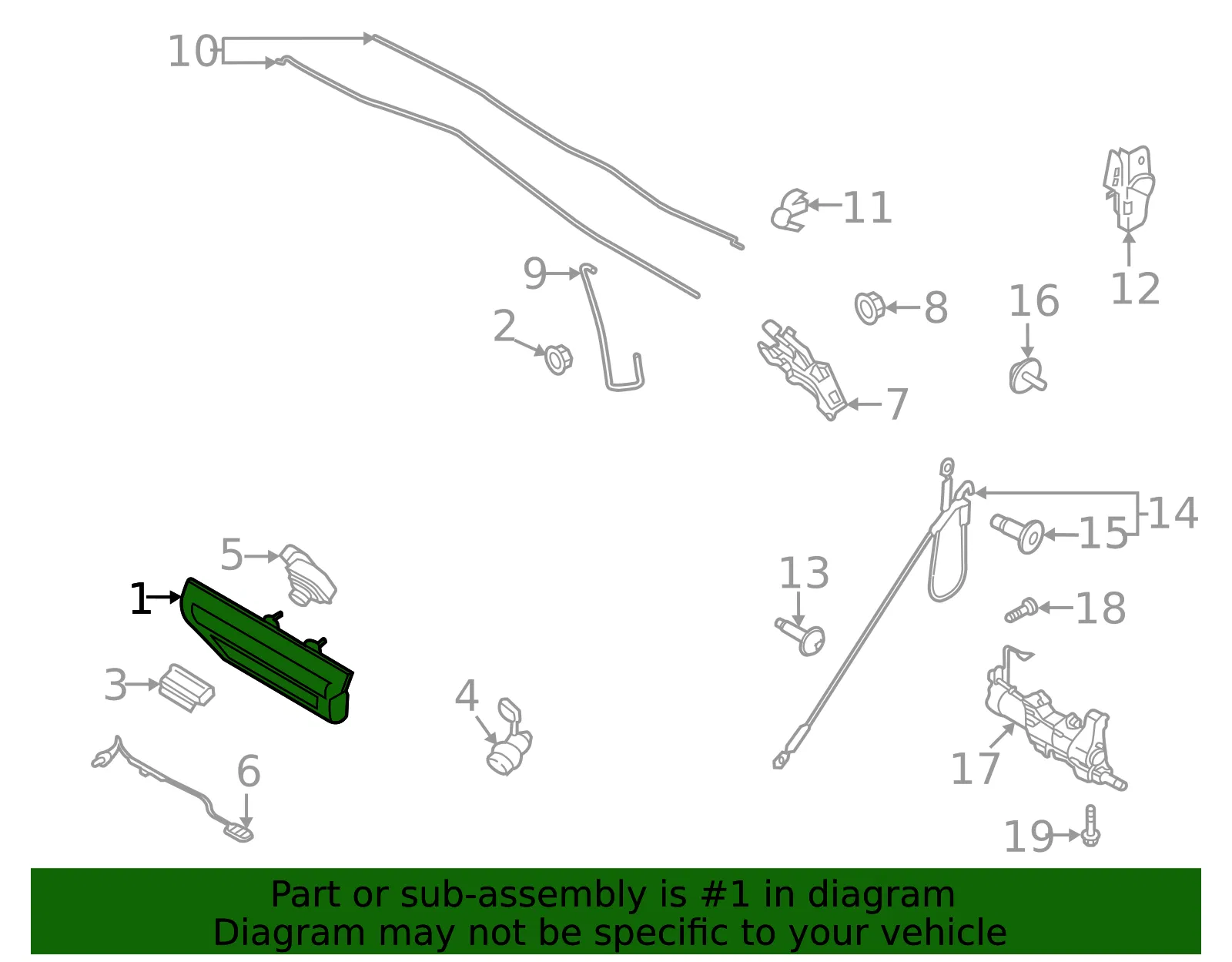 Tailgate Handle - Ford (ml3z9943400fb) - view 3