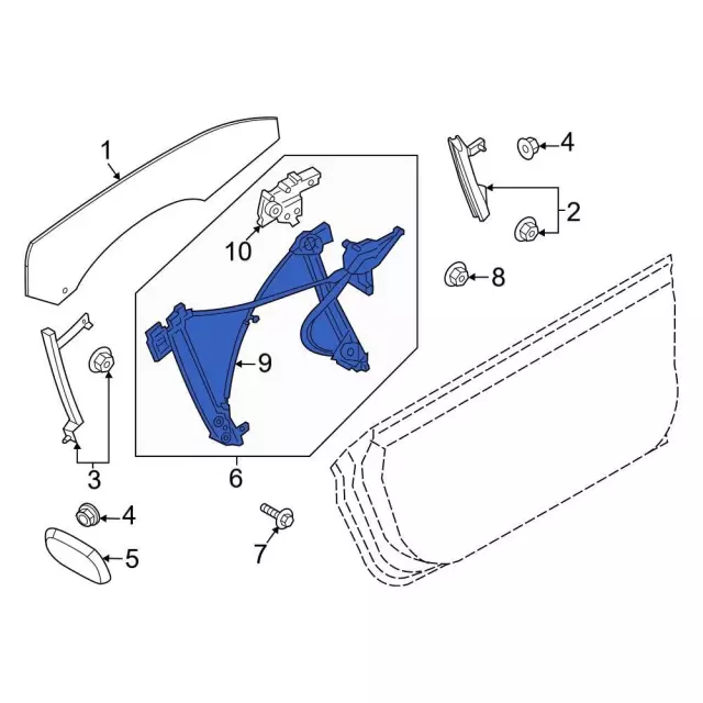 Window Regulator - Ford (mr3z6323209a)