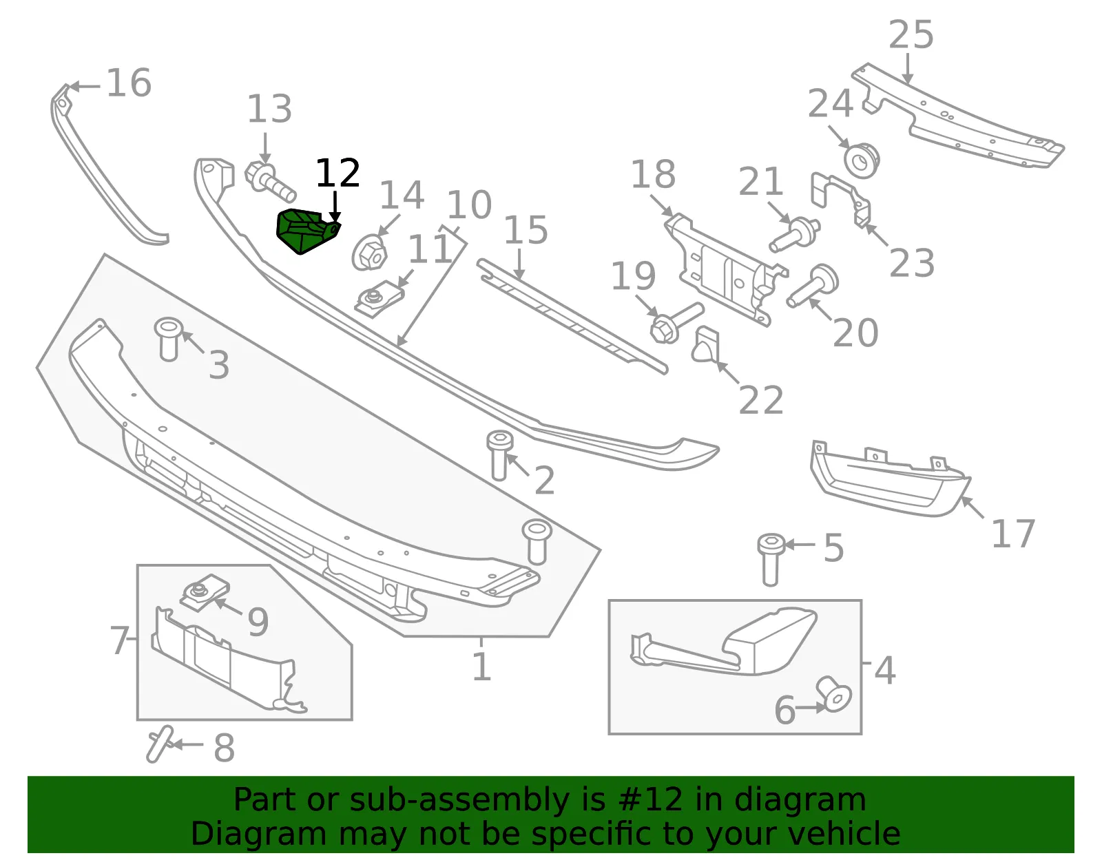 Bumper Molding Bracket - Ford (n2dz17c887a) - view 5
