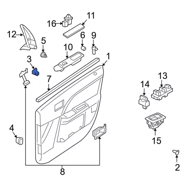 Rear Door Trim Nut - Ford (n806577s300) - view 7