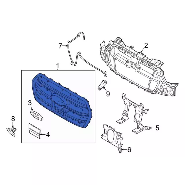 Grille Assembly - Ford (nk4z17b968ad) - view 4