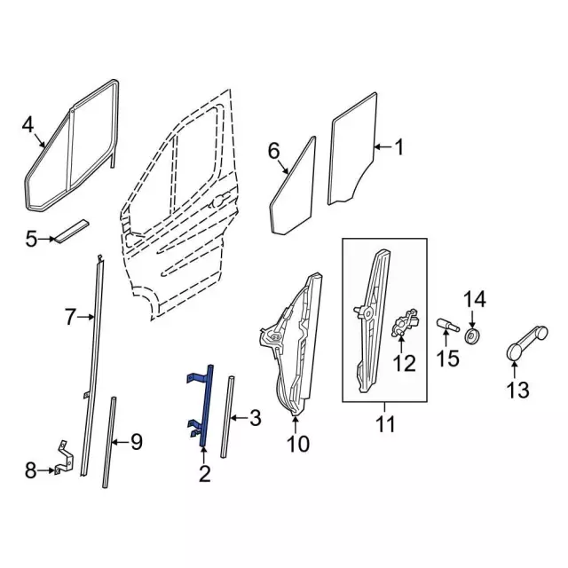 Window Regulator Guide - Ford (nk4z61222a00a) - view 2