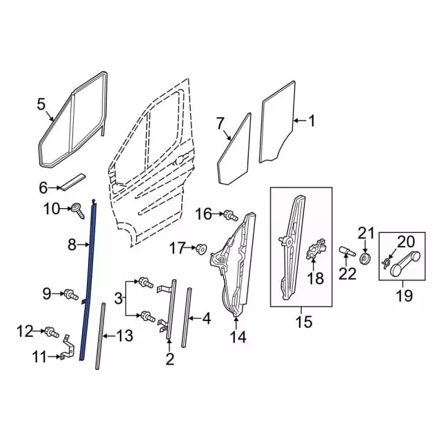 Window Regulator Guide - Ford (nk4z61222a00a) - view 4