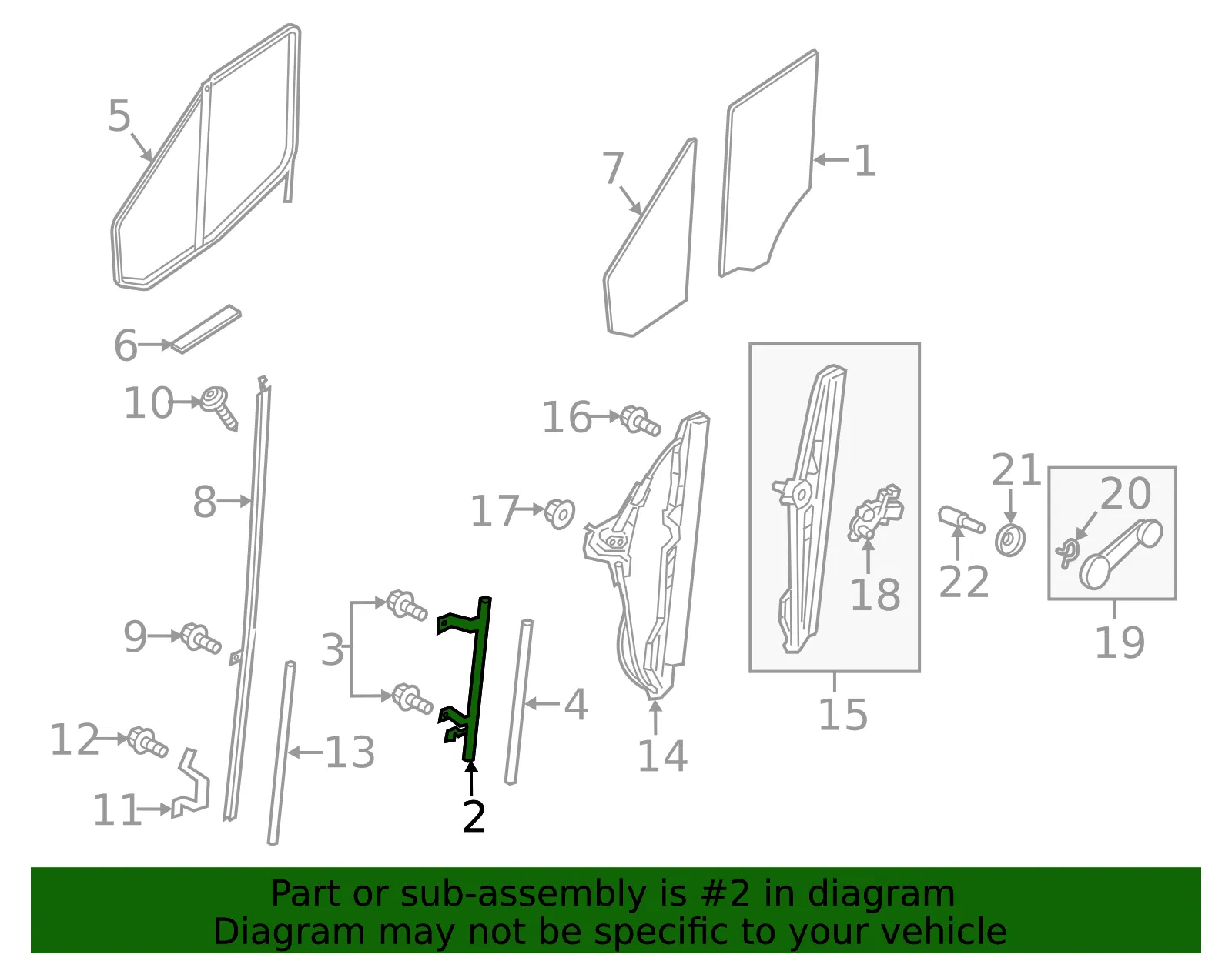 Window Regulator Guide - Ford (nk4z61222a00a) - view 7