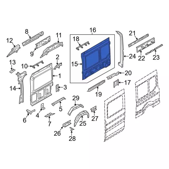 Body B-Pillar Reinforcement - Ford (nk4z6124301b)