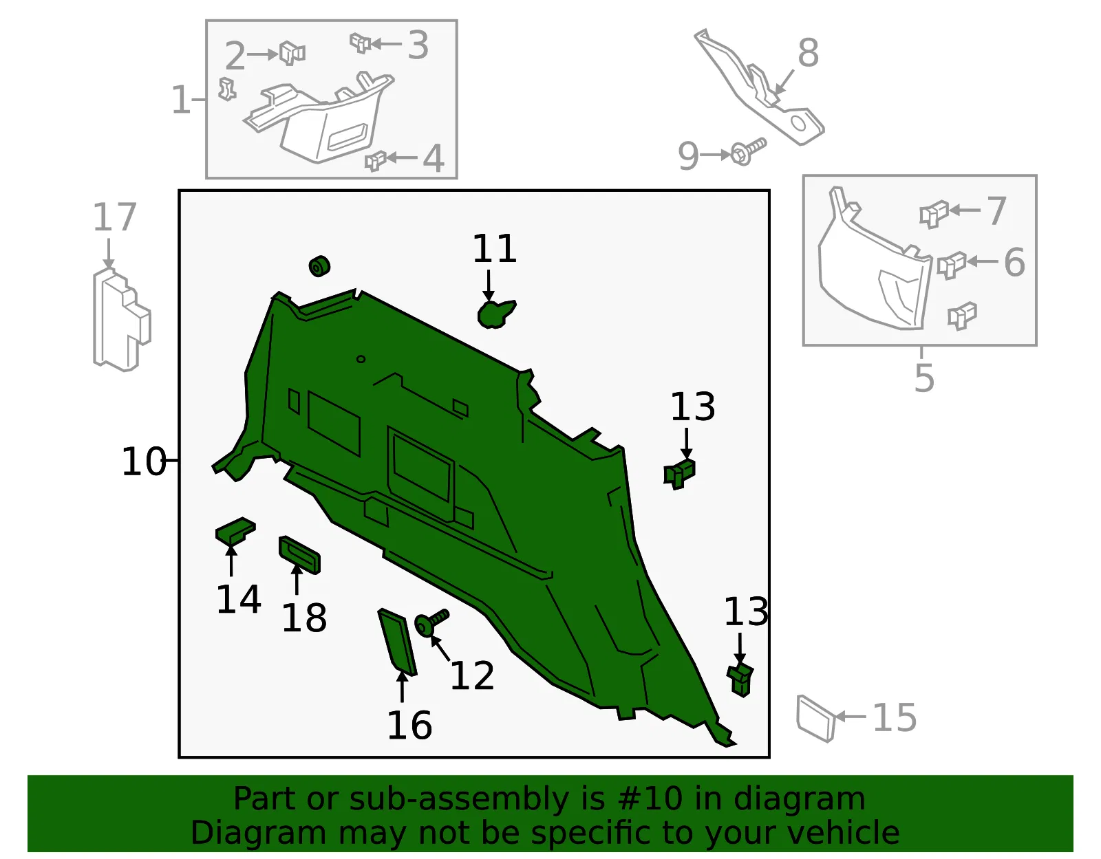 Interior Quarter Panel Trim Panel - Ford (nl1z4031113ca) - view 2
