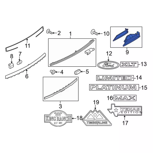 Pull Handle - Ford (nl1z7843400aaptm) - view 2
