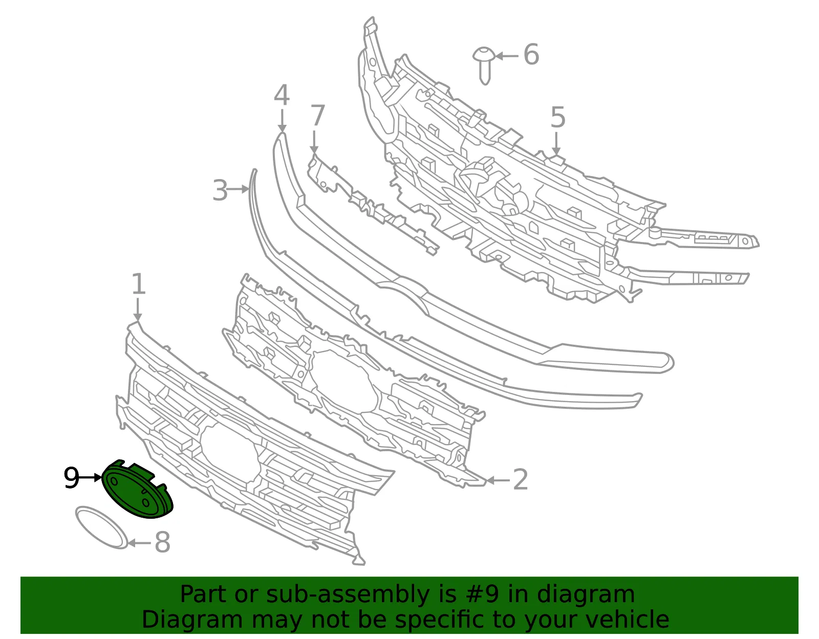 Grille Emblem Bracket - Ford (nl1z8b375ba) - view 5