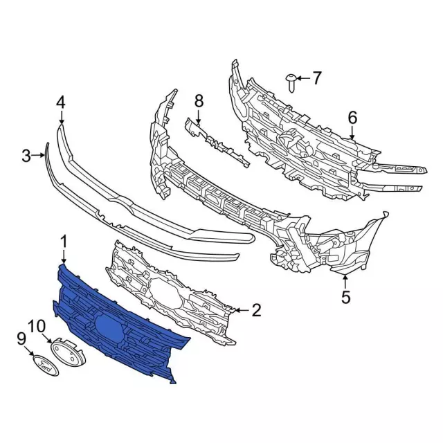 Outer Grille - Ford (nl1z99022a68captm) - view 4