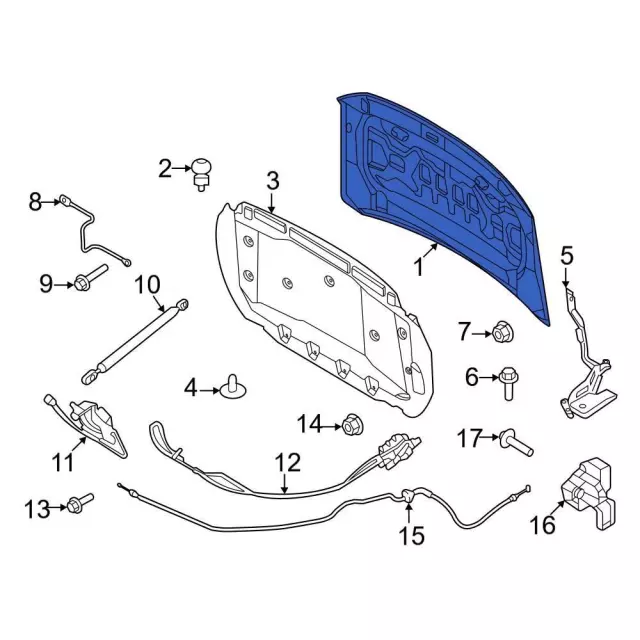 Hood Panel - Ford (nl3z16612c) - view 6