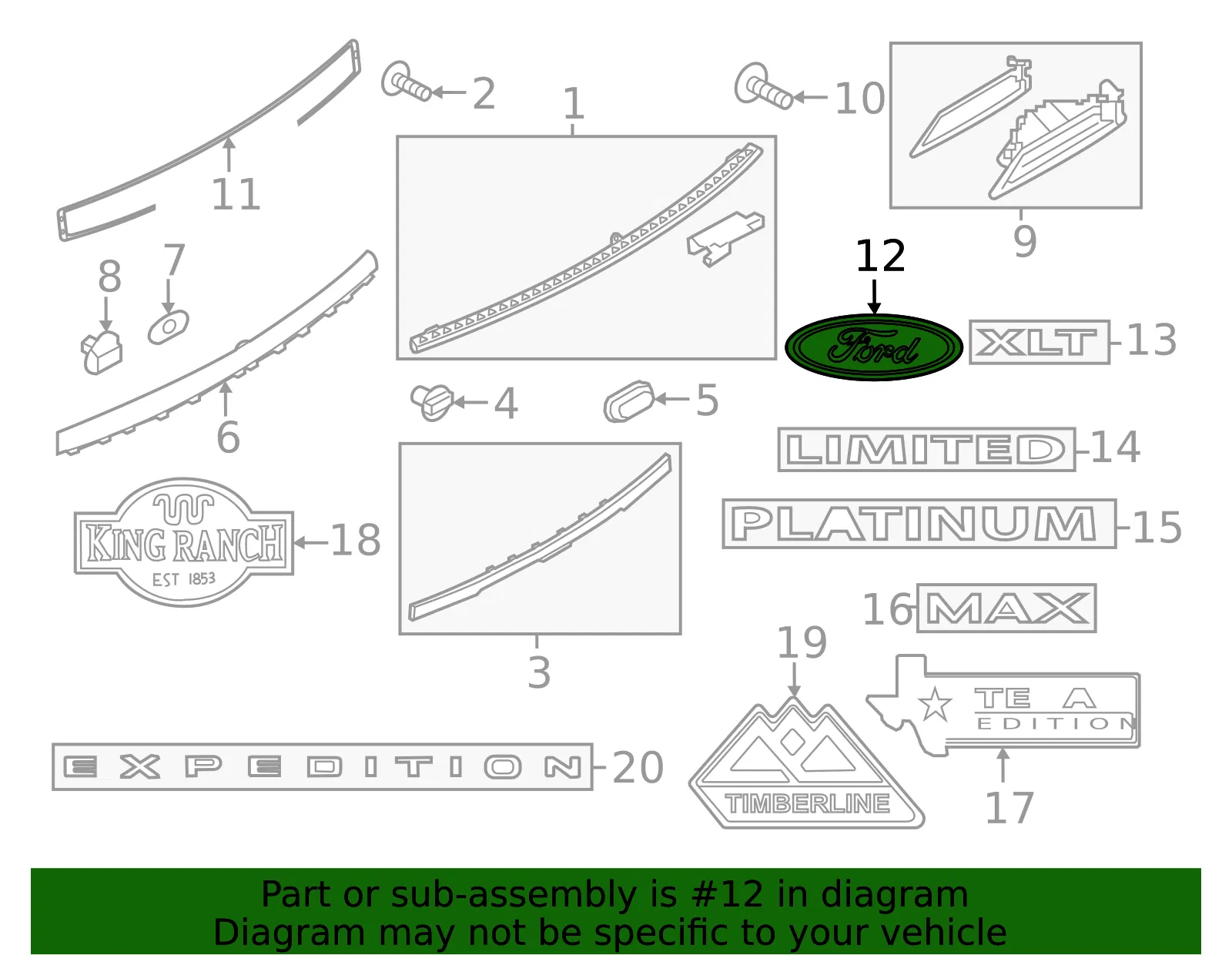Hatch Emblem - Ford (nu5z9942528a) - view 5