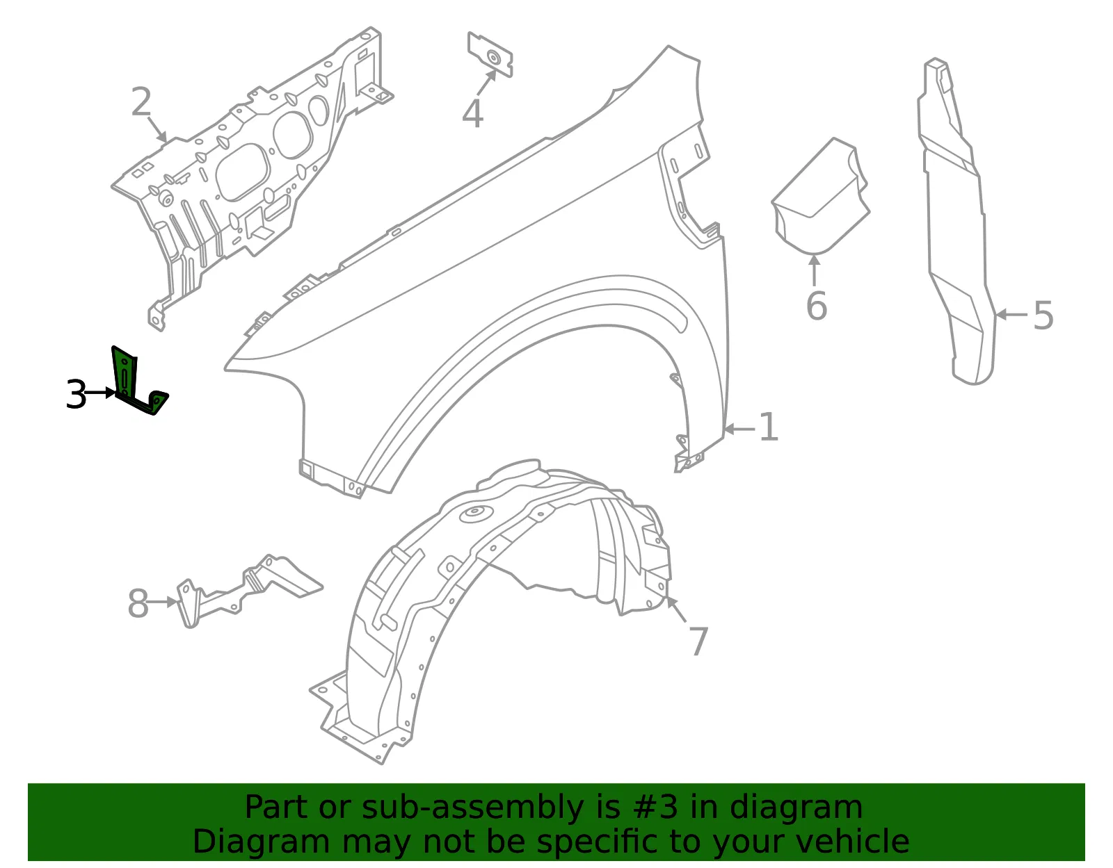 Fender Bracket - Ford (nz6z16c199a) - view 6