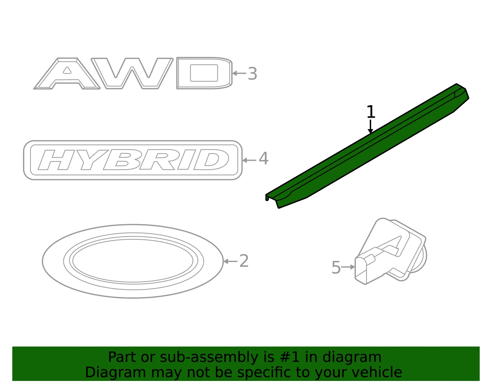 Tailgate Molding - Ford (nz6z6041018a) - view 4