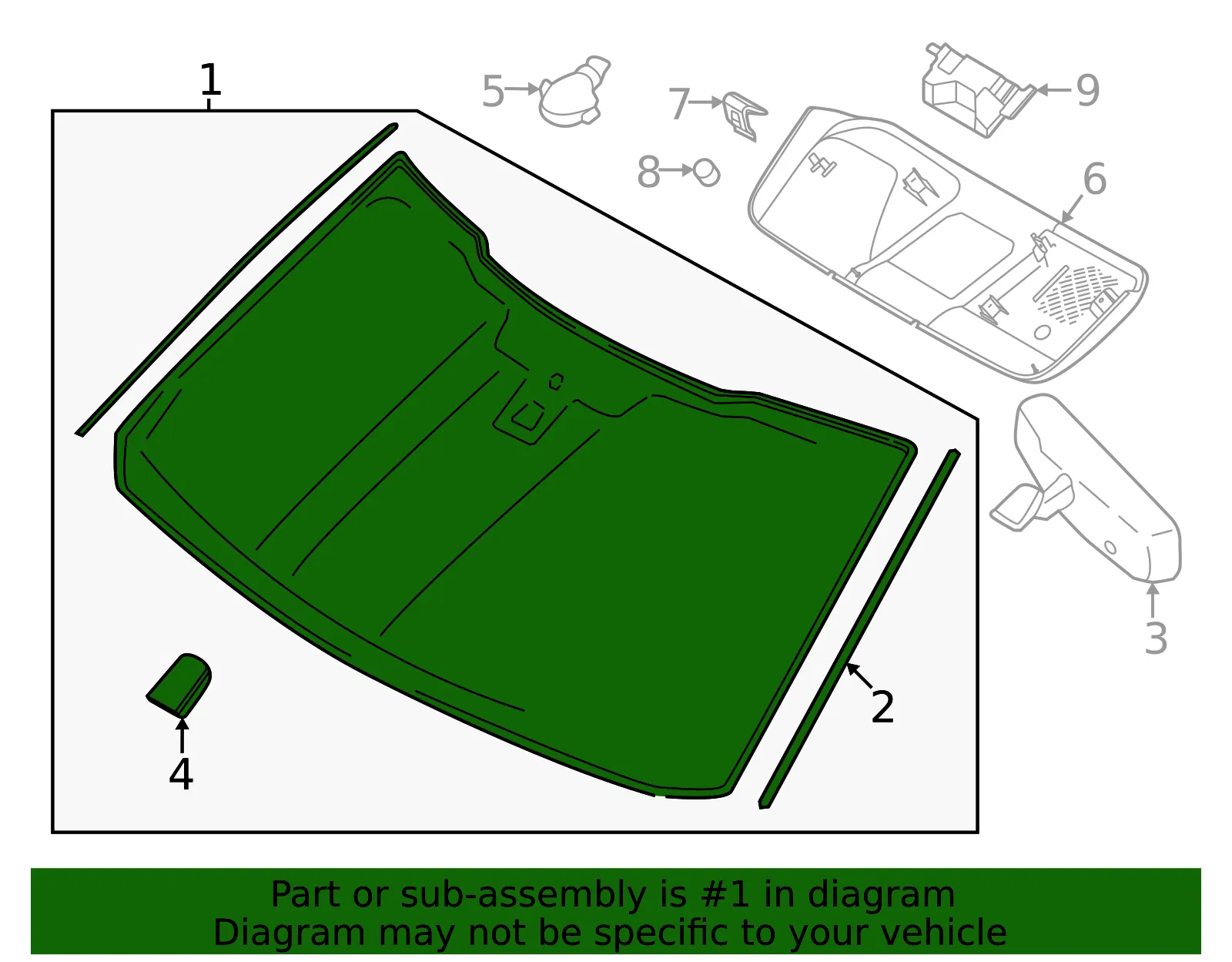 Windshield - Ford (pc3z1003100a) - view 3