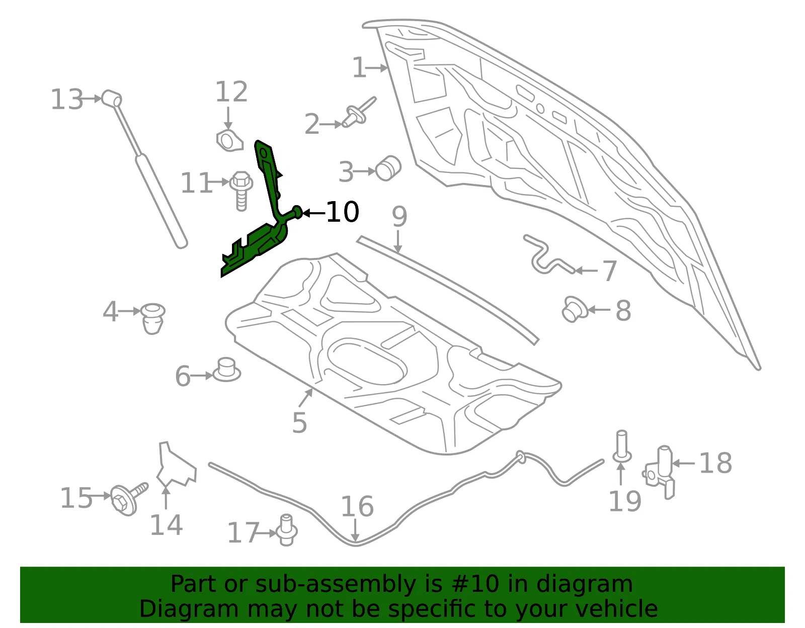 Hood Hinge - Ford (pc3z16796a) - view 4