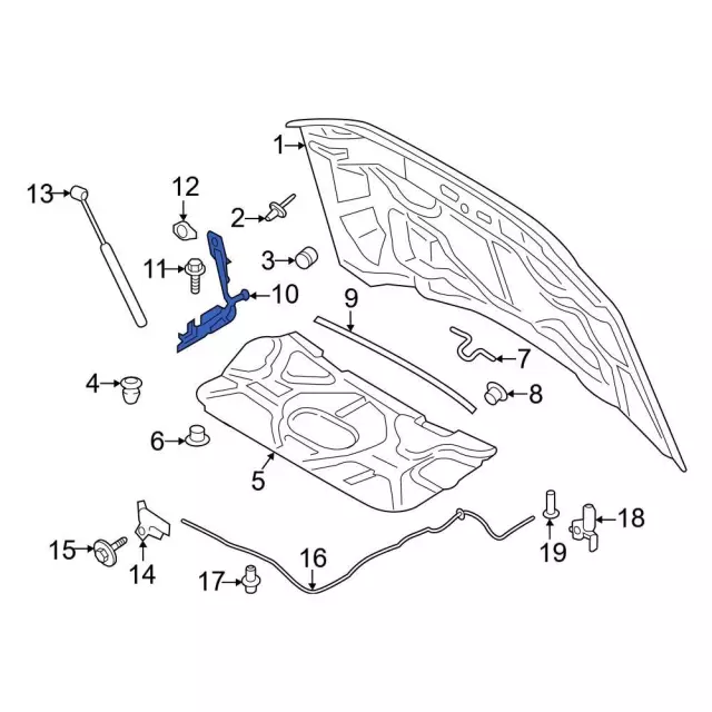 Hood Hinge - Ford (pc3z16796a) - view 6