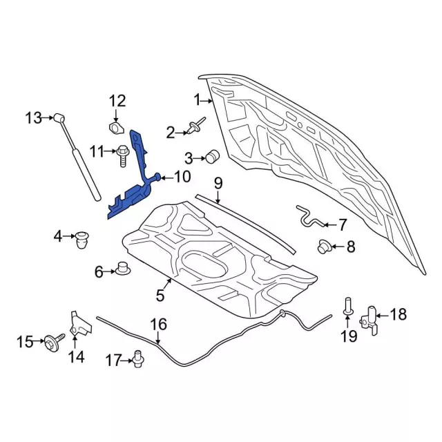 Hood Hinge - Ford (pc3z16797a) - view 2