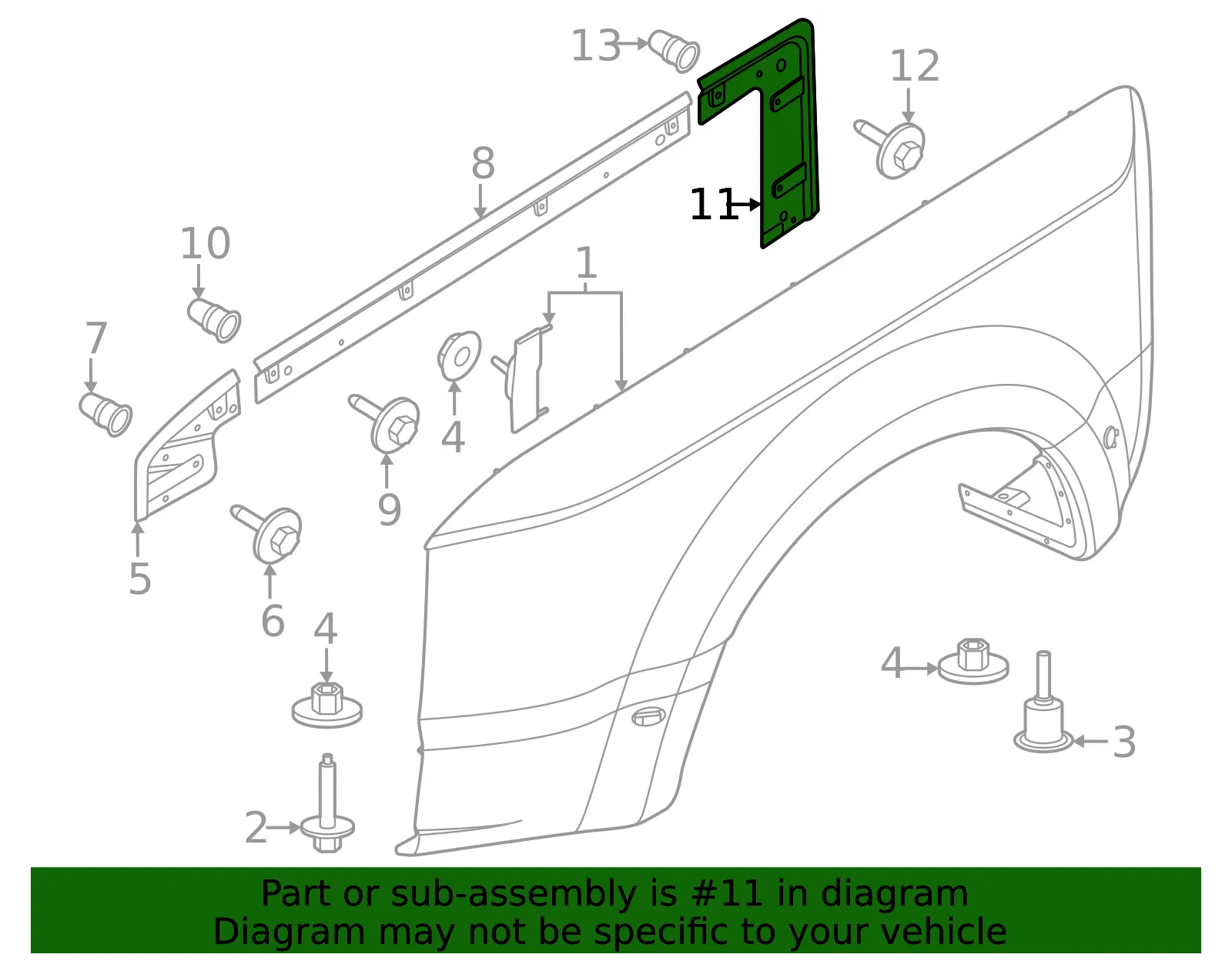 Fender Flare Bracket - Ford (pc3z16b292f) - view 3