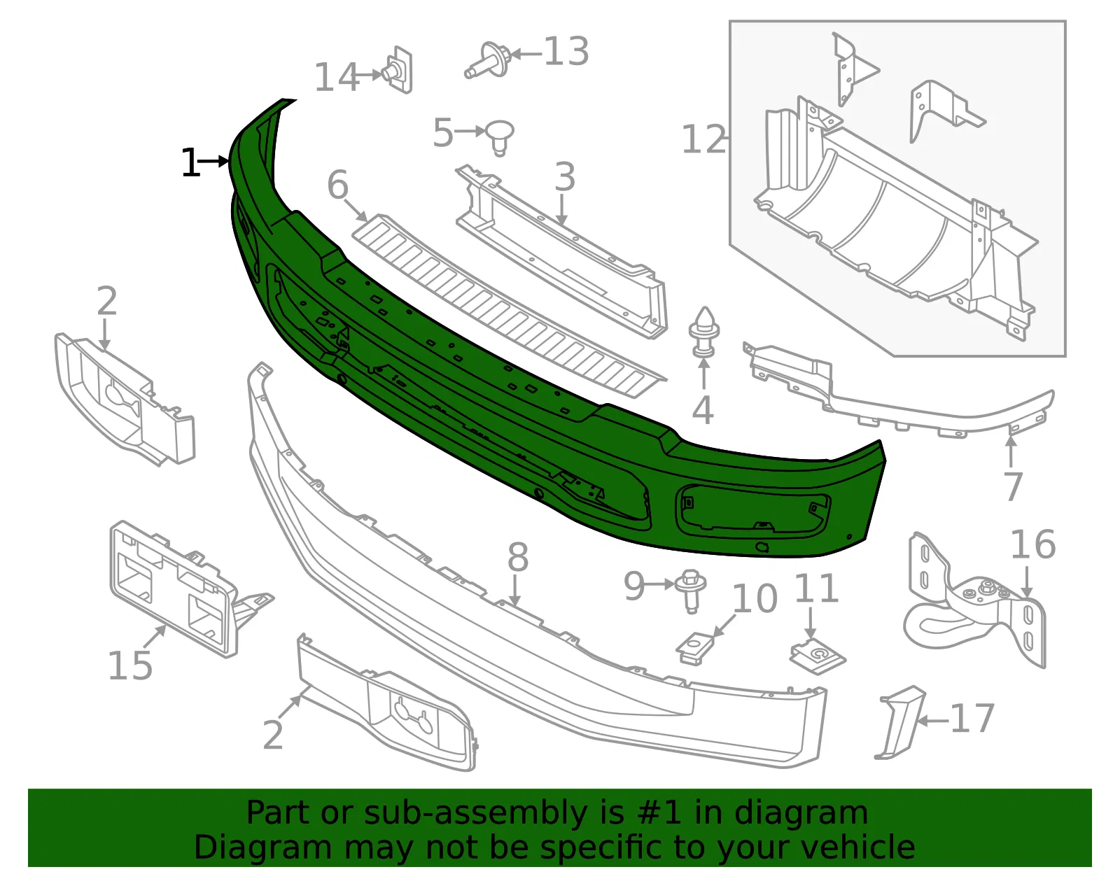 Bumper Assembly Front - Ford (pc3z17757da) - view 3