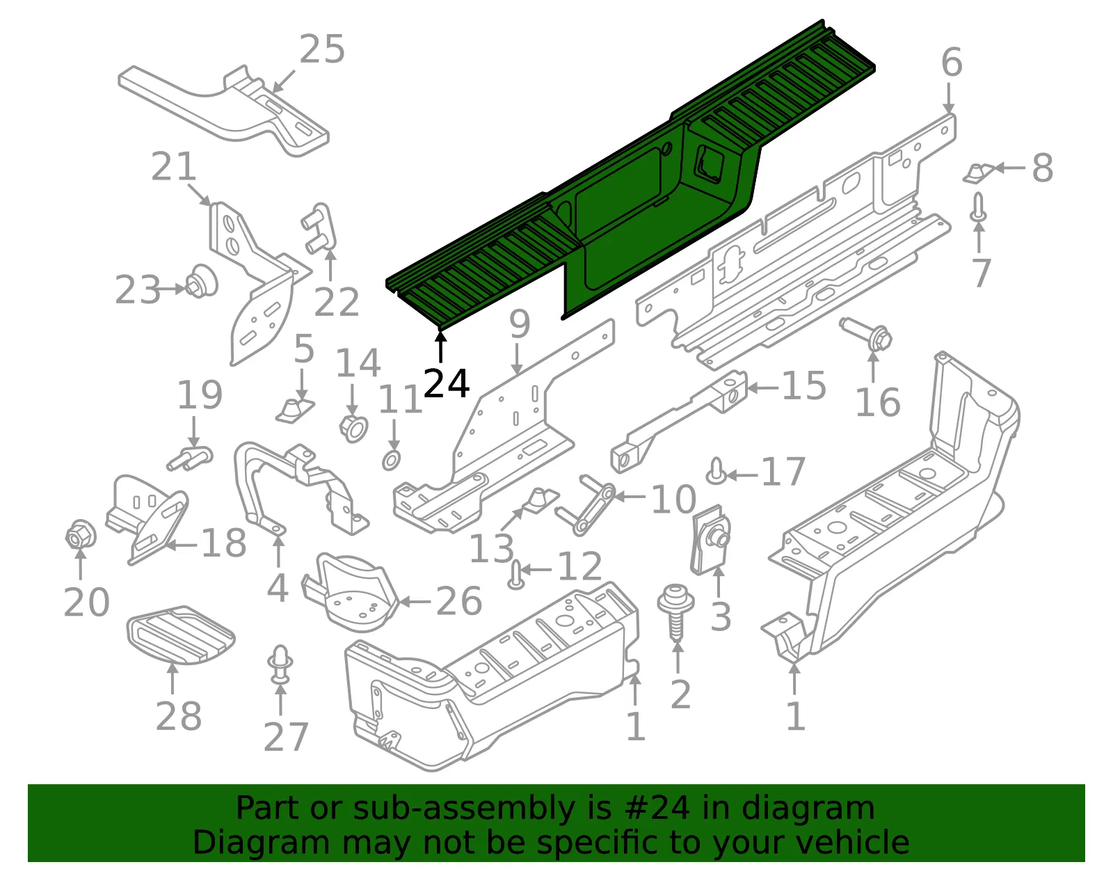 Bumper Step Pad - Ford (pc3z17b807ba) - view 4