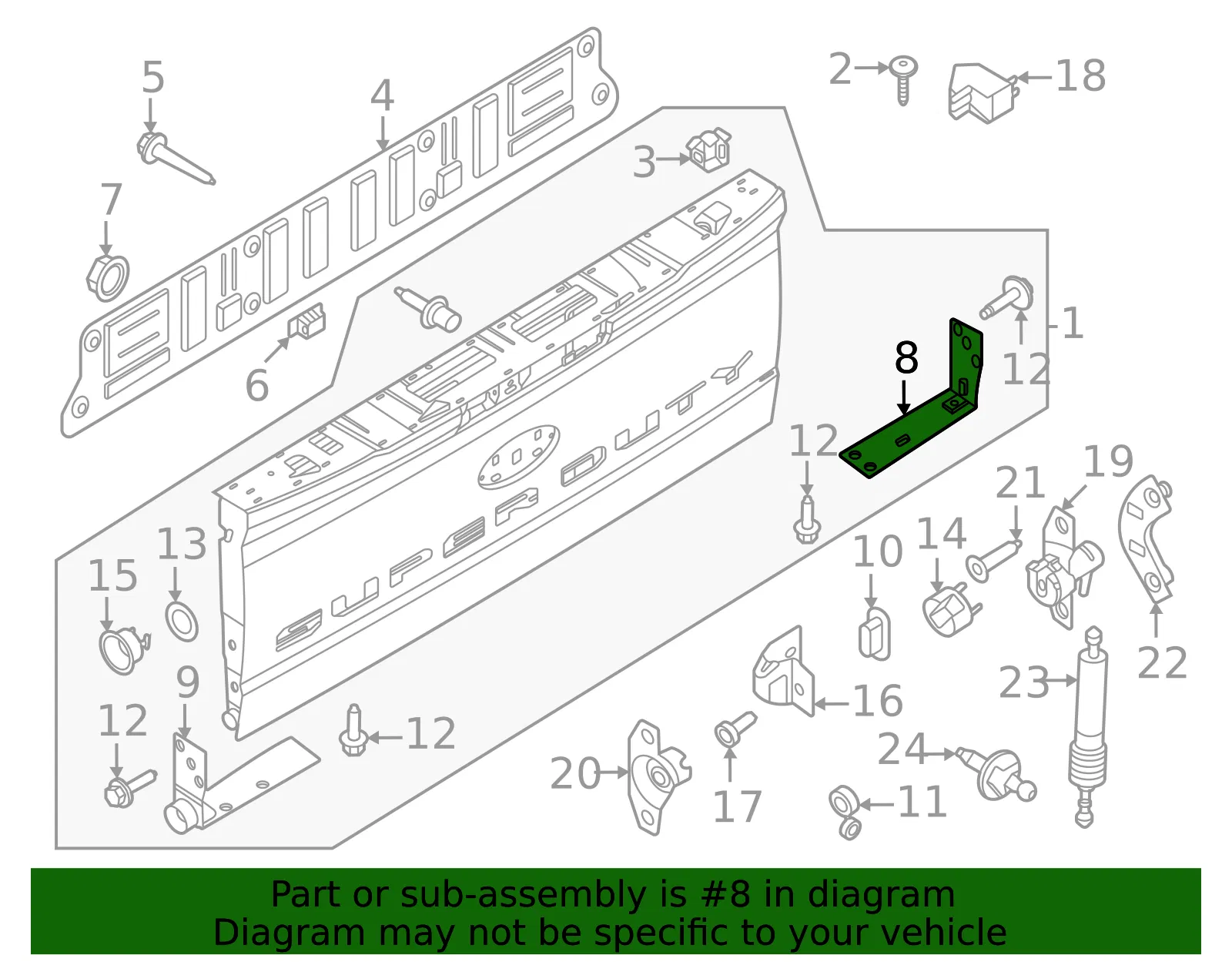 Tailgate Hinge - Ford (pc3z28430b12a) - view 3