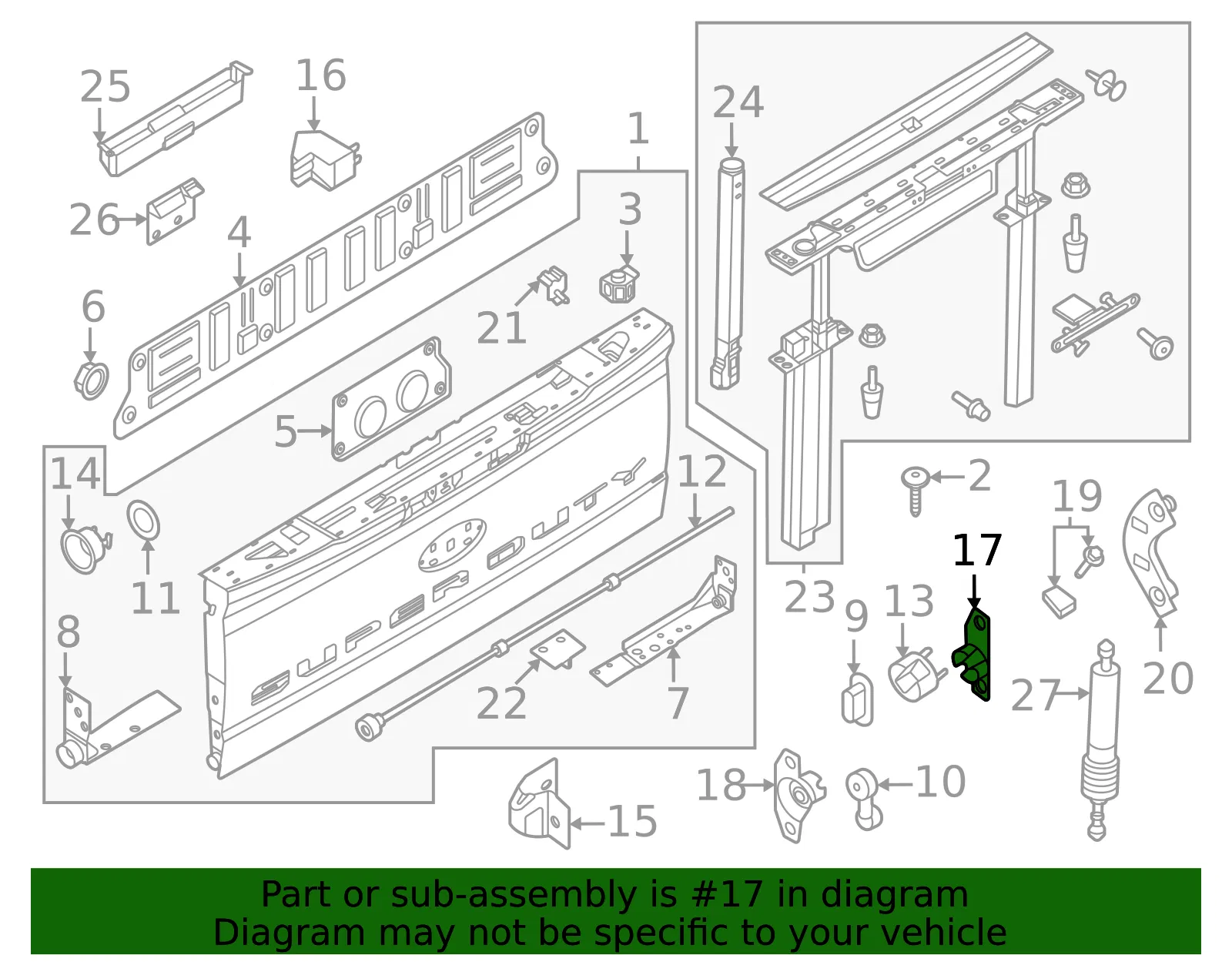 Tailgate Hinge - Ford (pc3z28430b38a) - view 3
