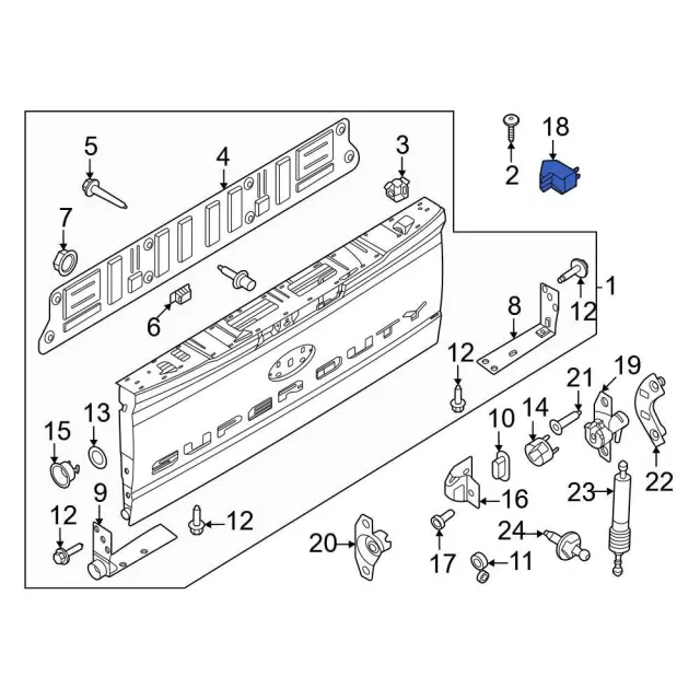 Tailgate Stop Bumper - Ford (pc3z28439a00a) - view 5