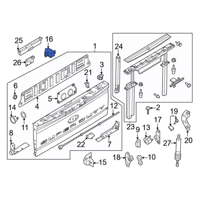 Tailgate Stop Bumper - Ford (pc3z28439a00a) - view 6