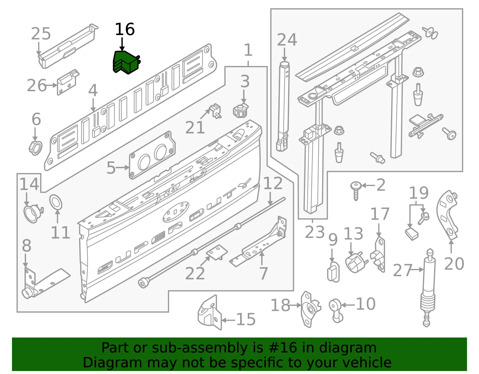 Tailgate Stop Bumper - Ford (pc3z28439a00b) - view 5