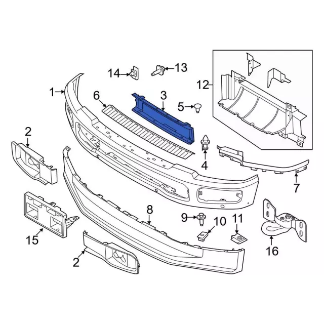 Bumper Trim - Ford (pc3z8419a) - view 2