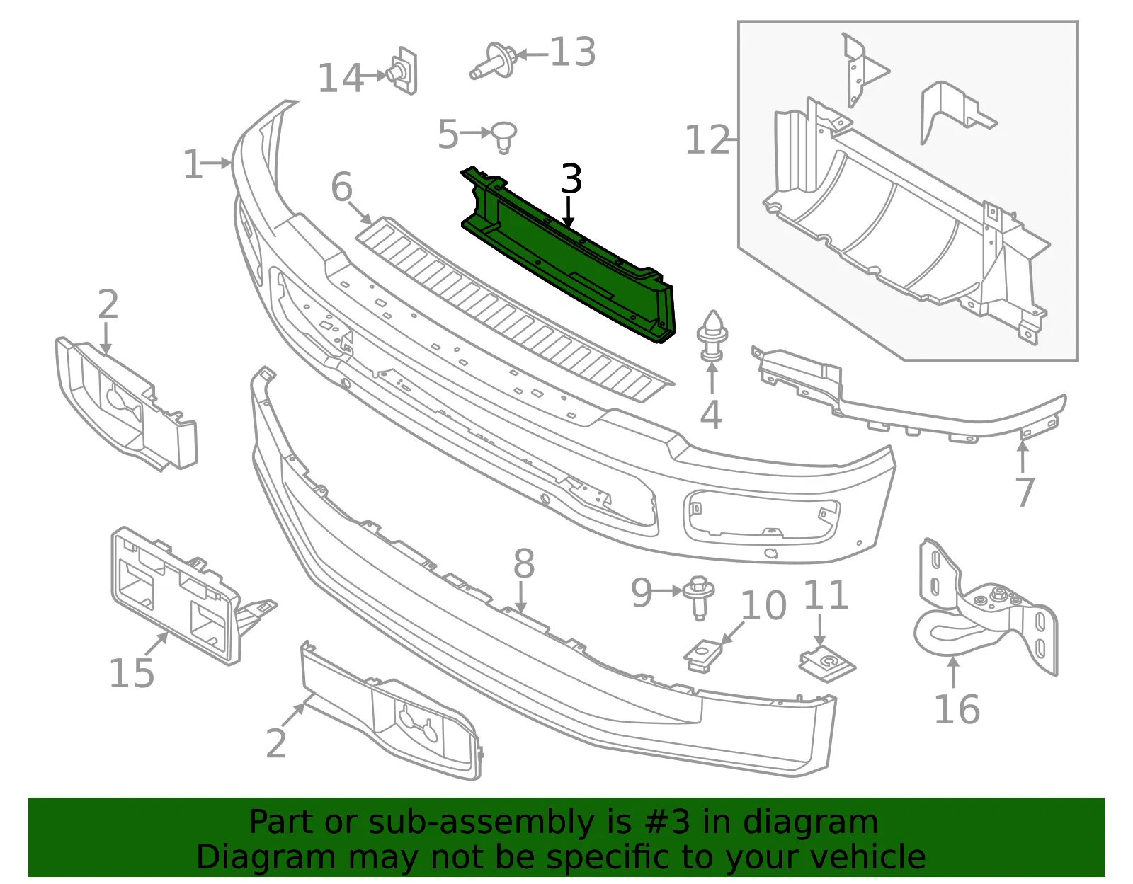 Bumper Trim - Ford (pc3z8419a) - view 4