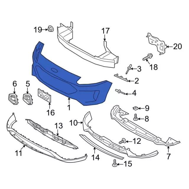 Bumper Cover - Ford (pj6z17d957aaptm)