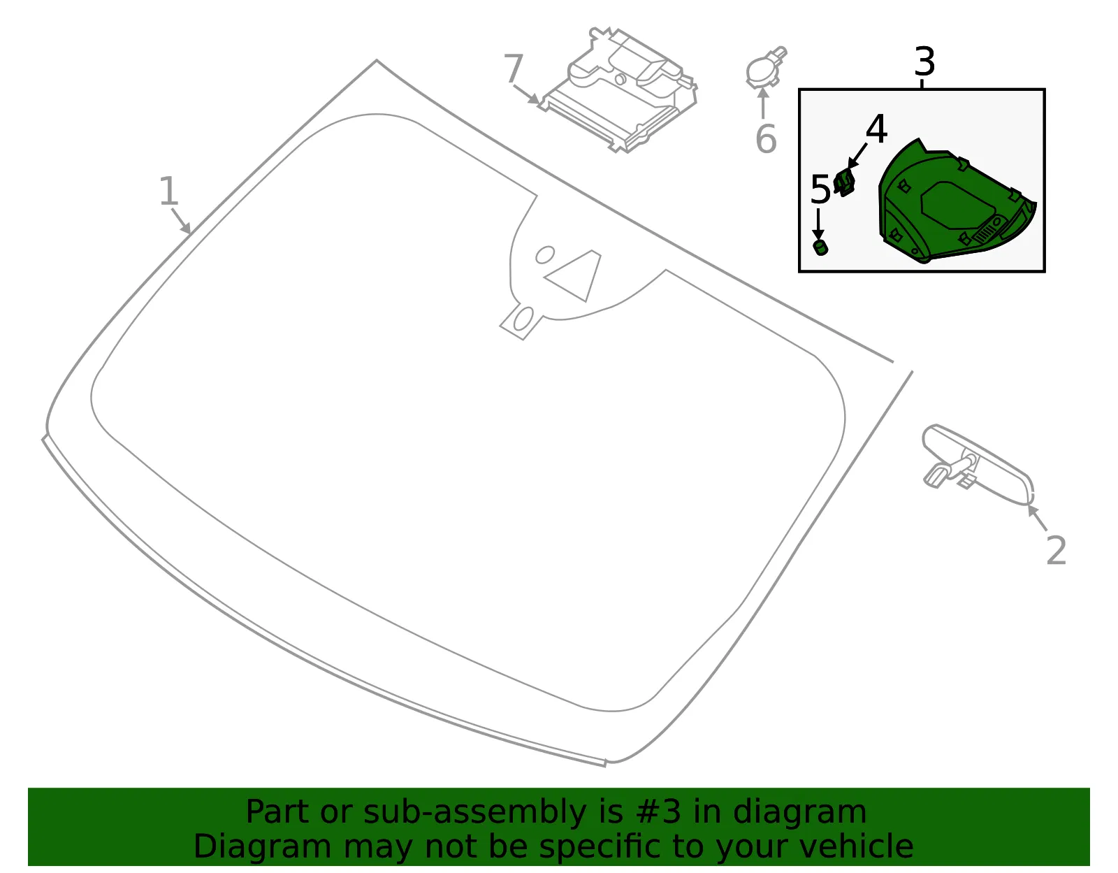 Interior Rear View Mirror Cover - Ford (pj6z7803514aa) - view 5