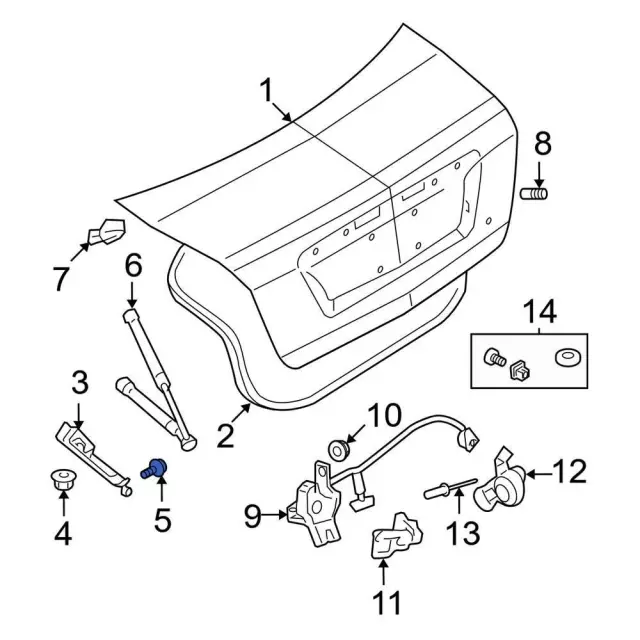 Deck Lid Hinge Bolt - Ford (w500024s439) - view 10