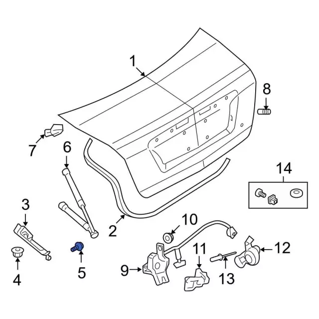 Deck Lid Hinge Bolt - Ford (w500024s439) - view 12