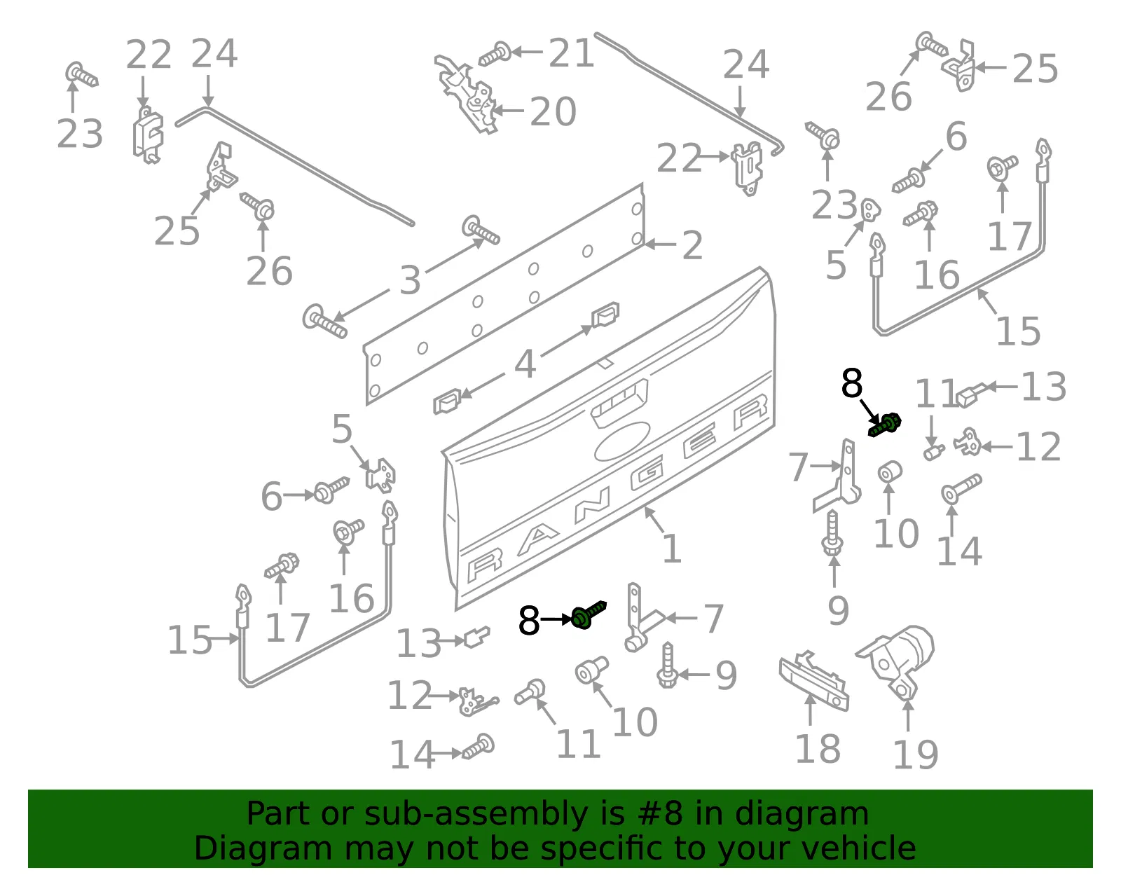 Hinge Upper Bolt - Ford (w505392s450) - view 6