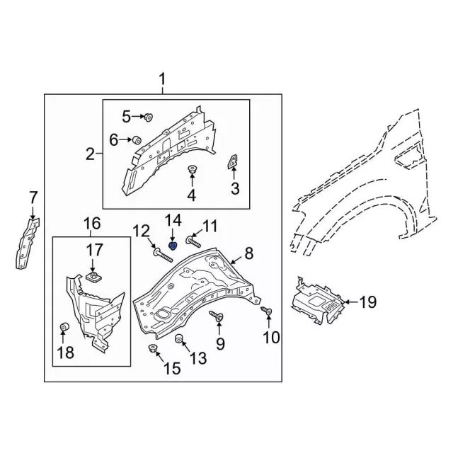 Apron Assembly Nut - Ford (w520751s300) - view 2