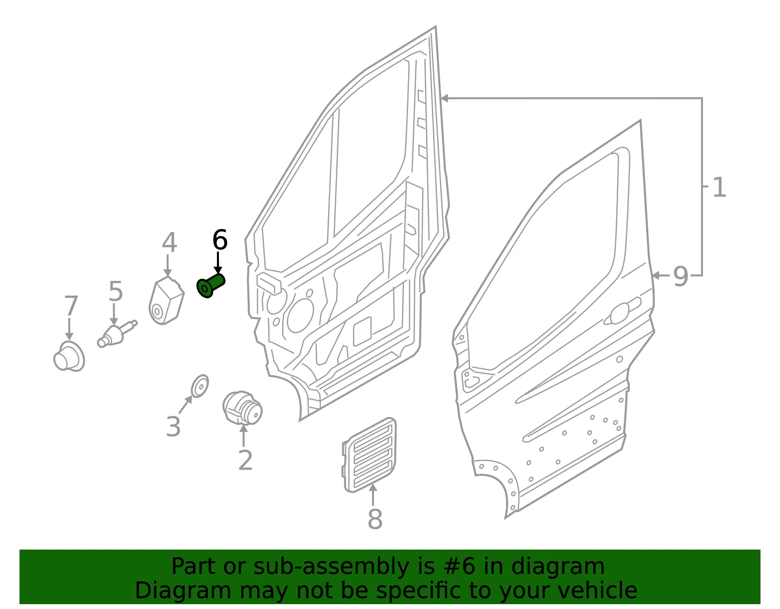 Door Shell Nut - Ford (w700832s437) - view 5