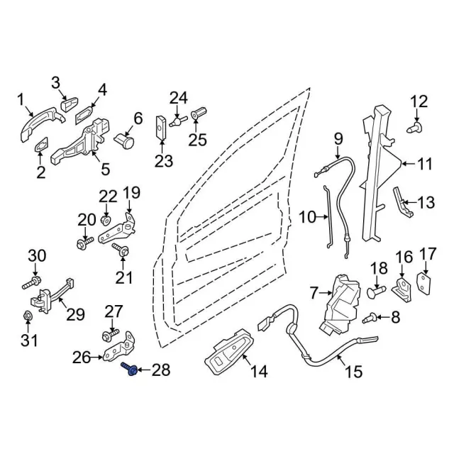 Upper Hinge Mount Bolt - Ford (w716051s439) - view 16