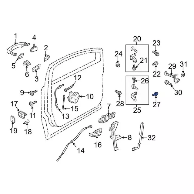 Upper Hinge Mount Bolt - Ford (w716051s439) - view 18