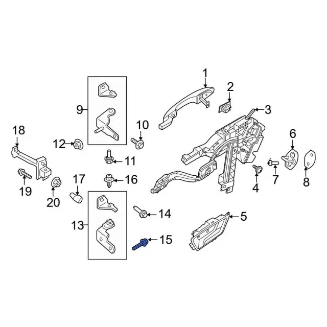 Upper Hinge Mount Bolt - Ford (w716051s439) - view 21