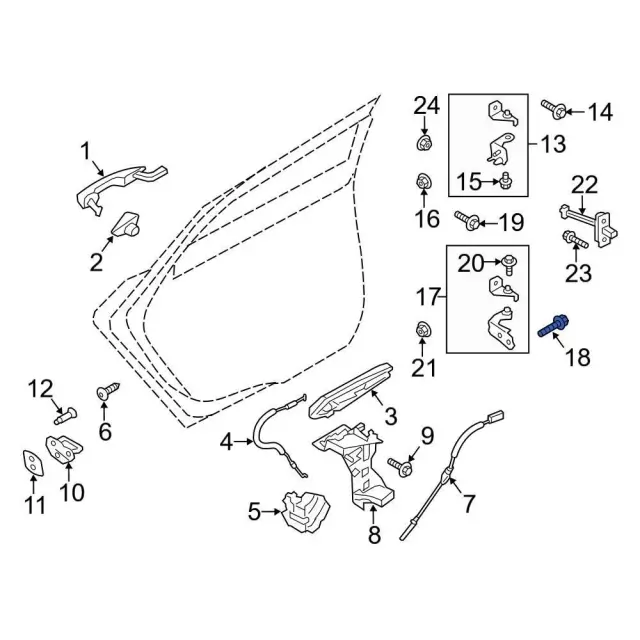 Upper Hinge Mount Bolt - Ford (w716051s439) - view 9