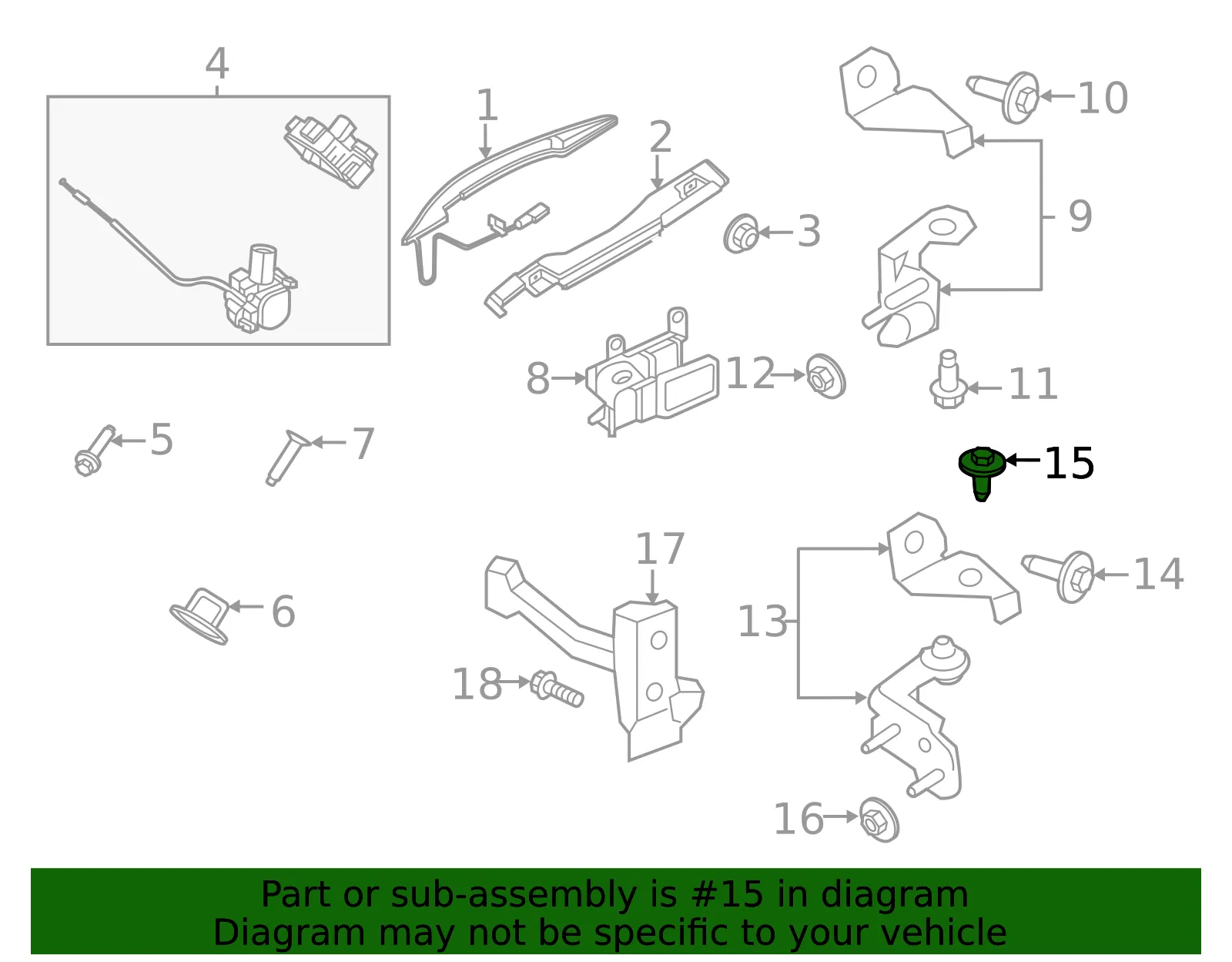 Lower Hinge Mount Bolt - Ford (w716948s442) - view 14