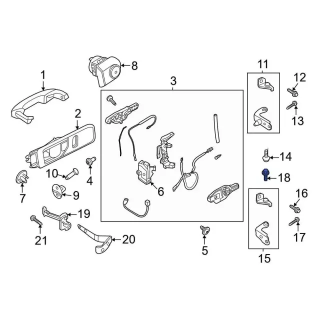 Lower Hinge Mount Bolt - Ford (w716948s442) - view 19