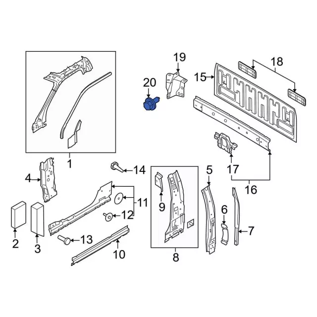 Lower Hinge Mount Bolt - Ford (w716948s442) - view 8