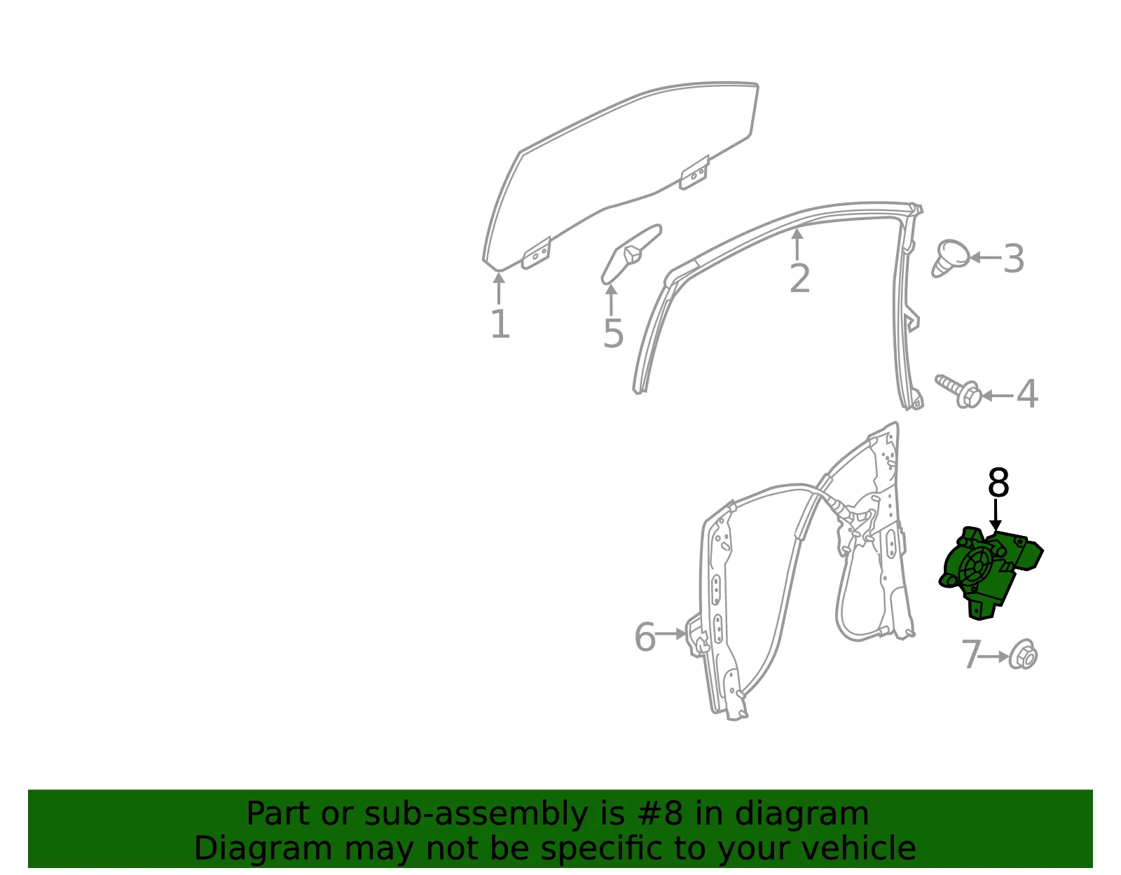 Motor Assembly Window Operating - Ford (wlm192) - view 3