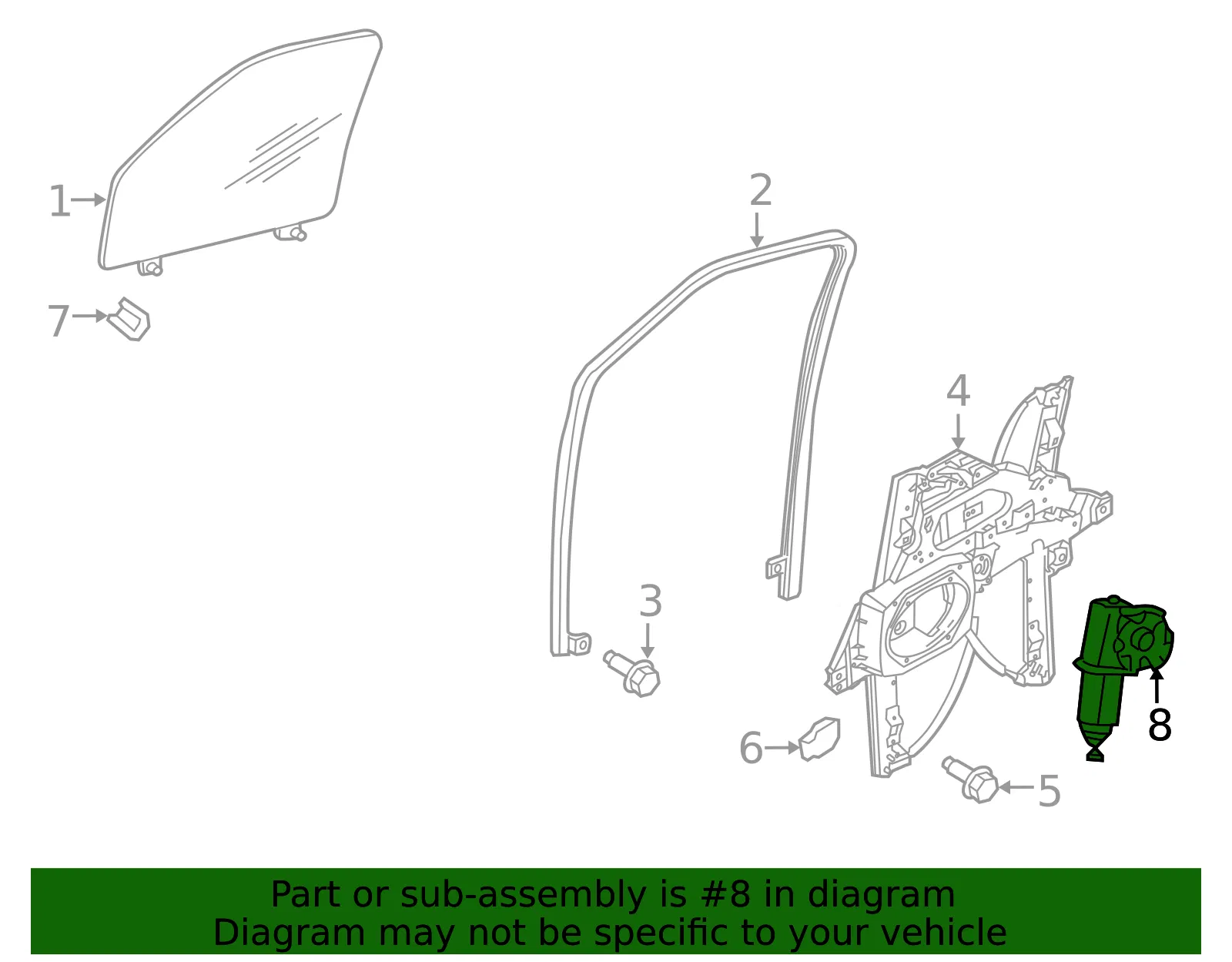 Motor Assembly Window Operating - Ford (wlm222) - view 5