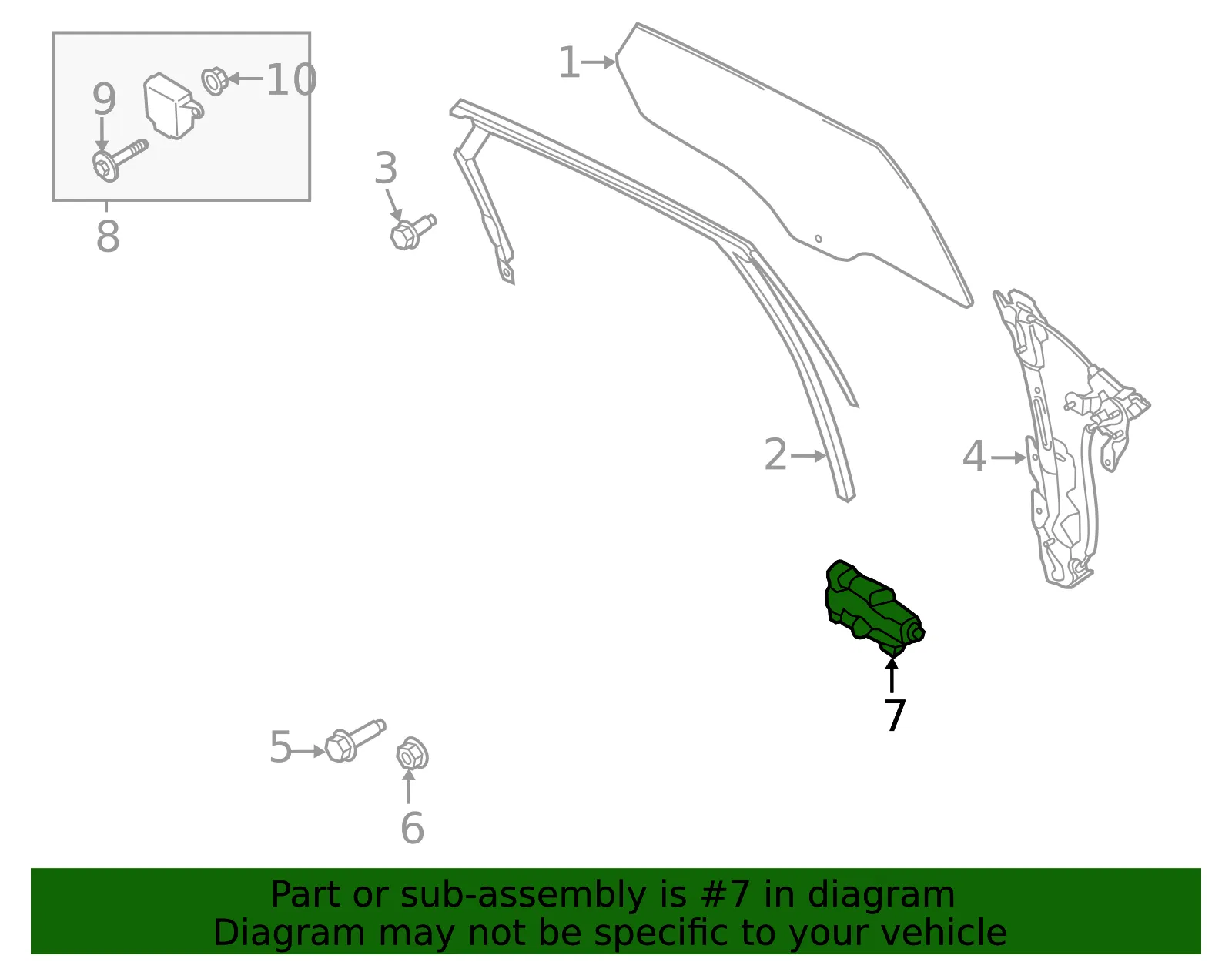Motor Assembly Window Operating - Ford (wlm247) - view 4