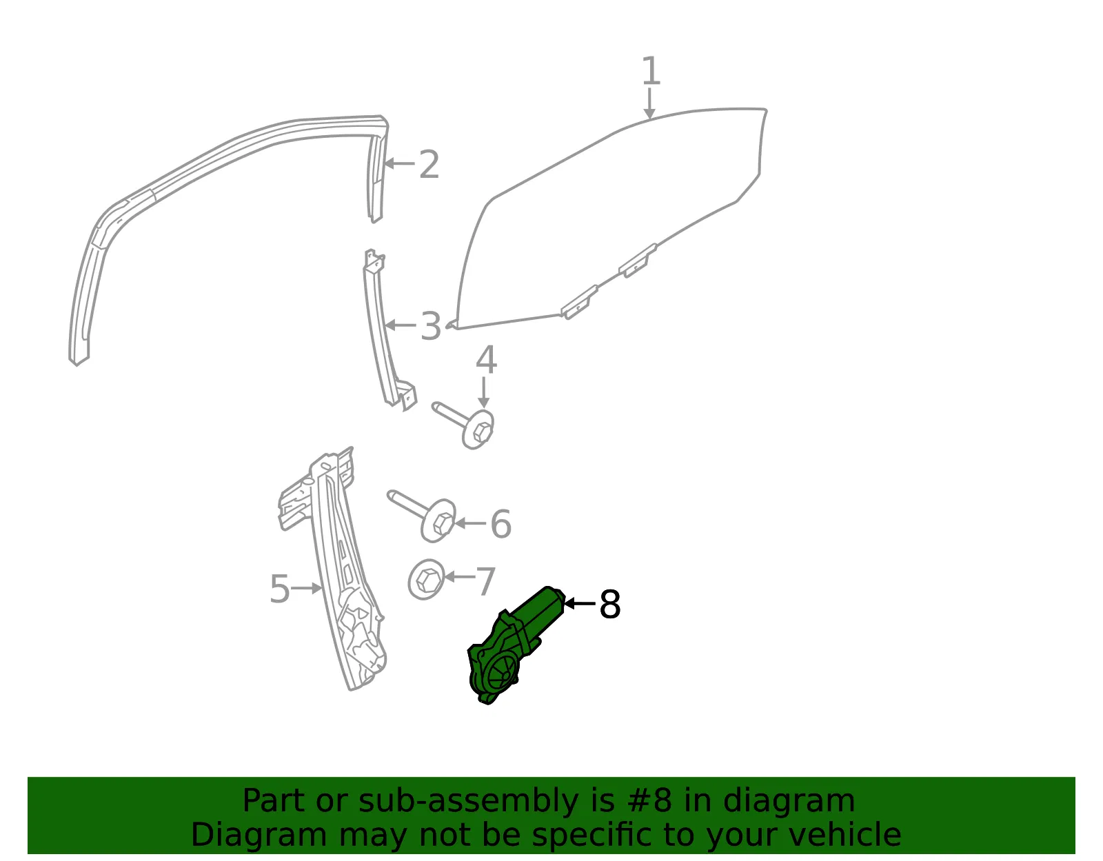 Motor Assembly Window Operating - Ford (wlm259) - view 3